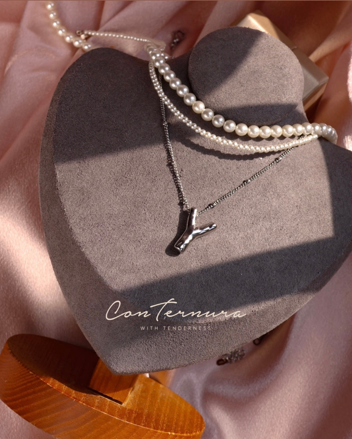 Champagne [personalise your letter] 3-Layer necklace