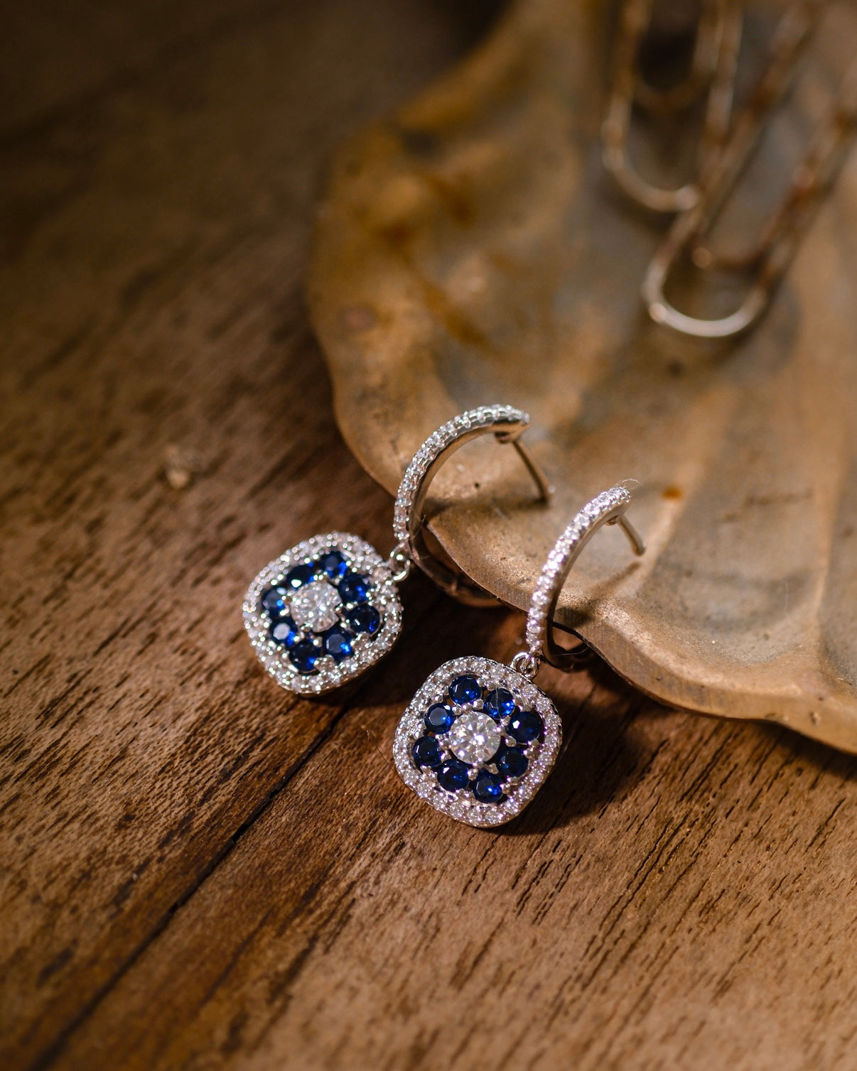 Moonlit Tide diamond dangling earrings | elegant and subtle