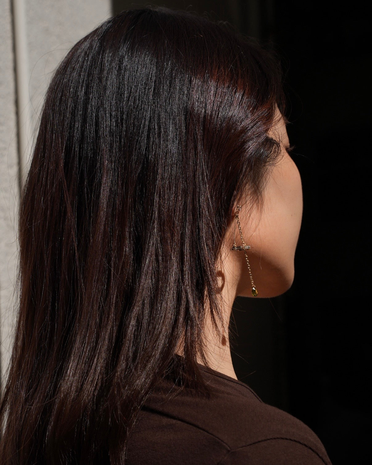 Breeze: Olive green serenity, gold touched elegance earrings