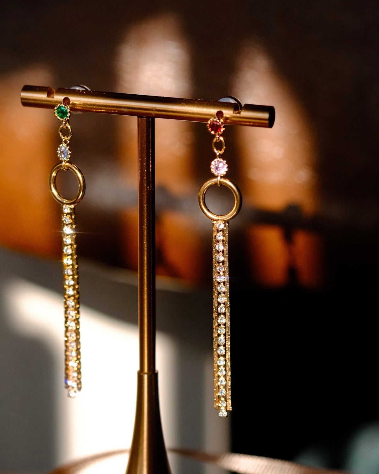 Golden New Wave - unique Dangling earrings