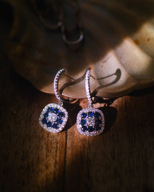 Moonlit Tide diamond dangling earrings | elegant and subtle