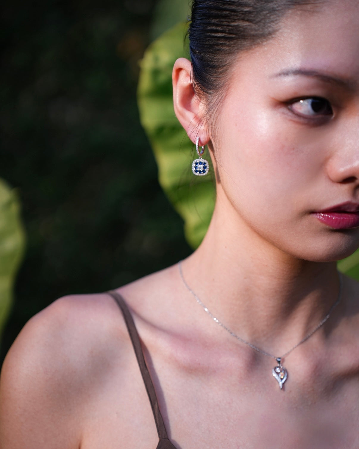 Moonlit Tide diamond dangling earrings | elegant and subtle