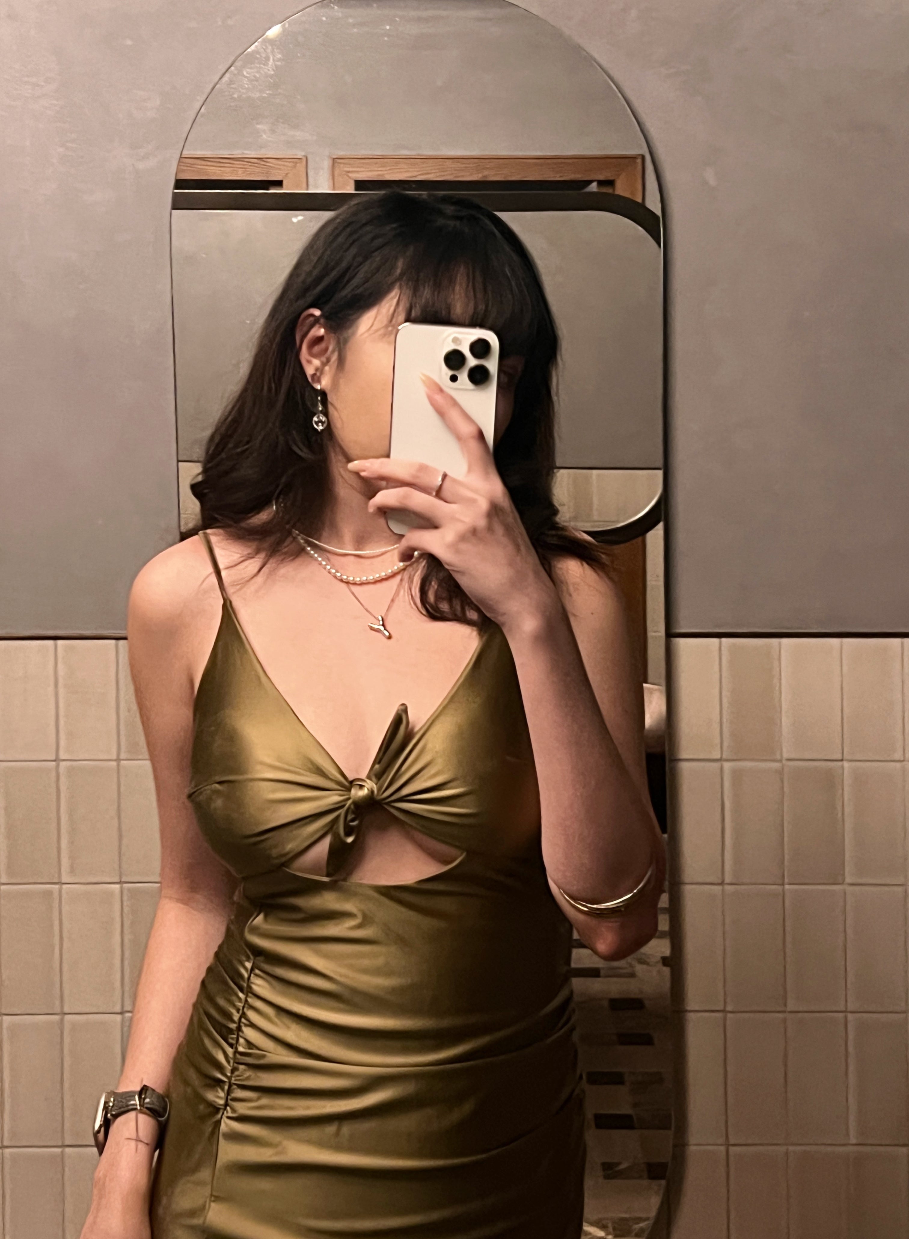 Champagne [personalise your letter] 3-Layer necklace