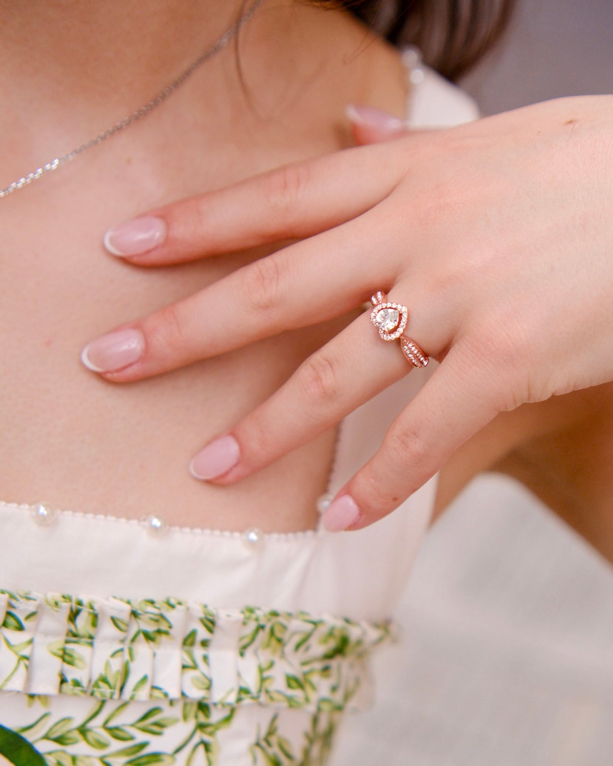 Krishna Heart Crown ring : 18k Rosegold/ silver