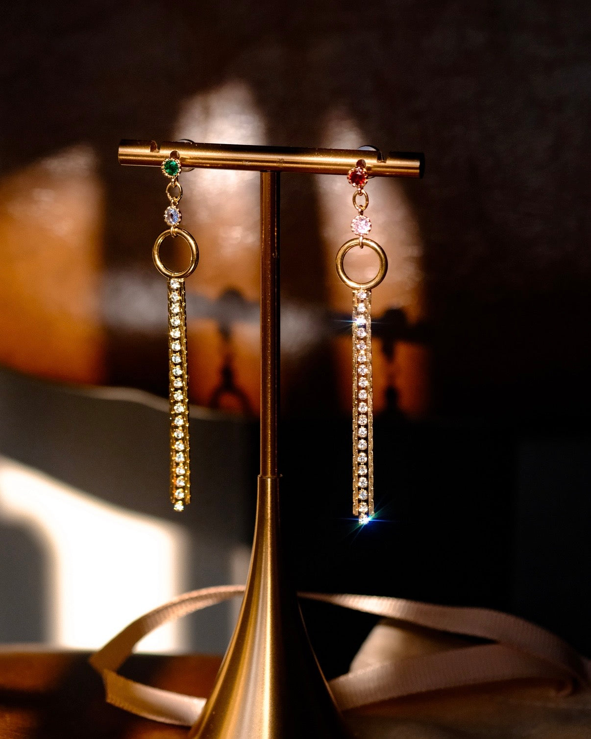 Golden New Wave - unique Dangling earrings