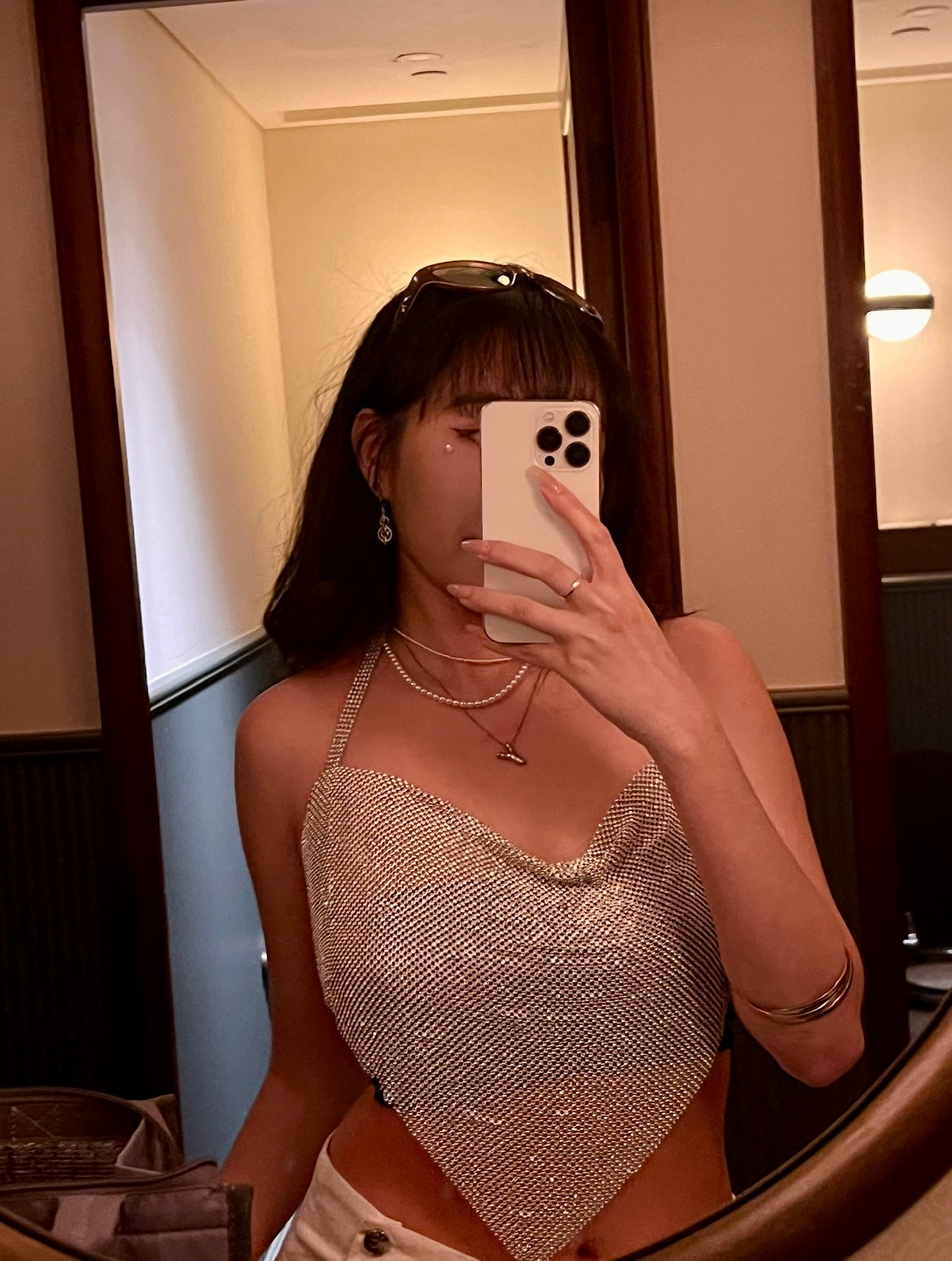 Champagne [personalise your letter] 3-Layer necklace