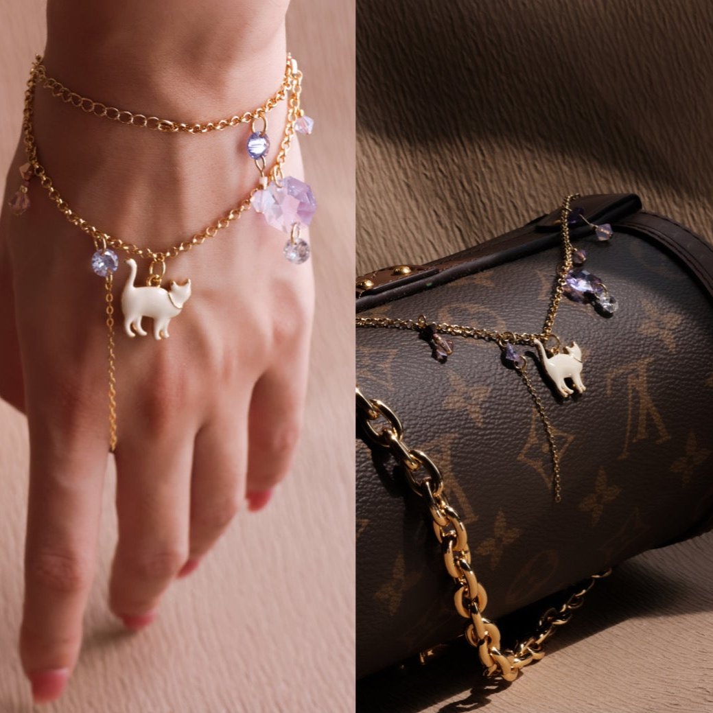 bag chain/ bracelet [2 in 1] Gem and the deer