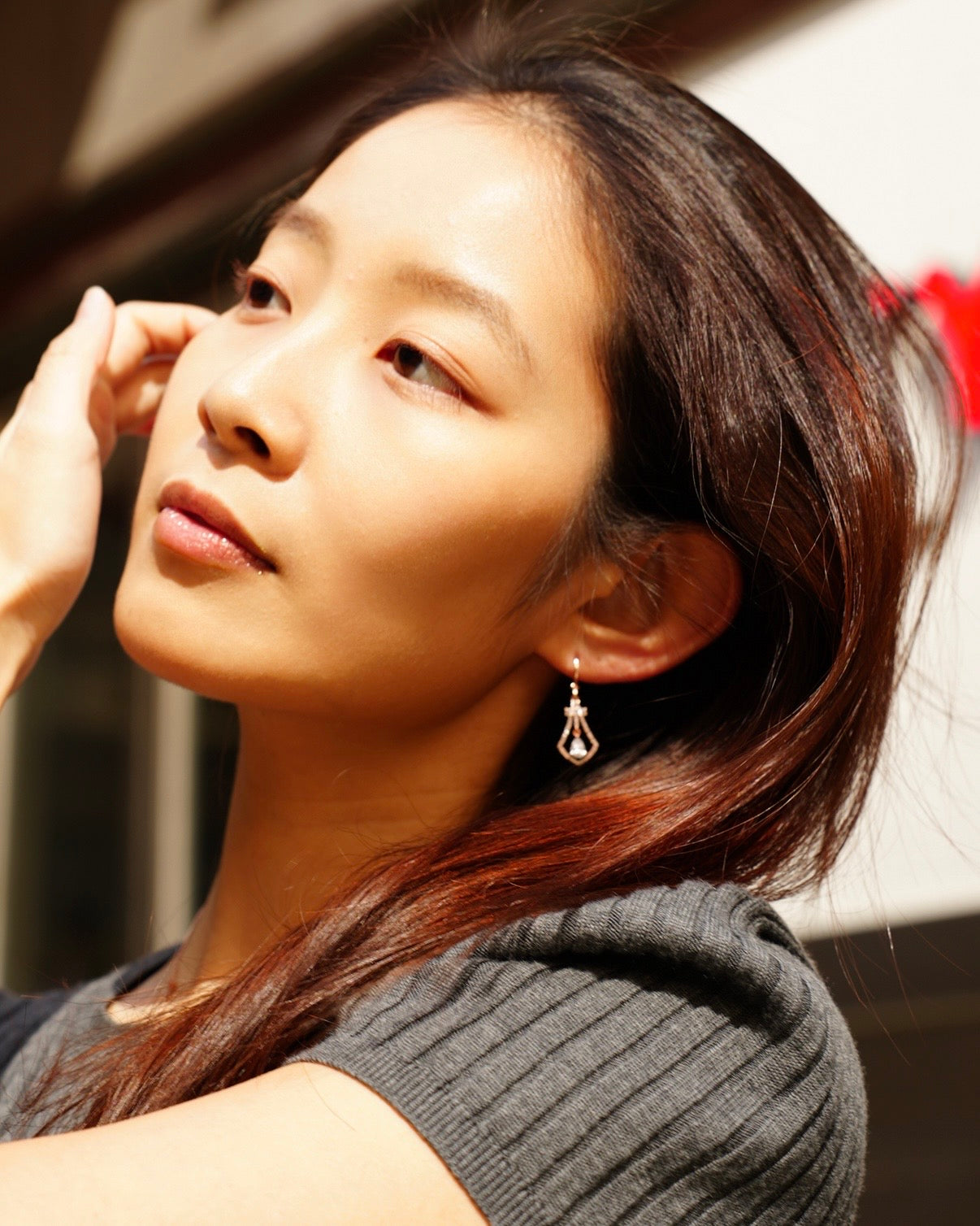 Ginkgo’s Bless| Rosegold earrings & necklace set  - hollow and elegance