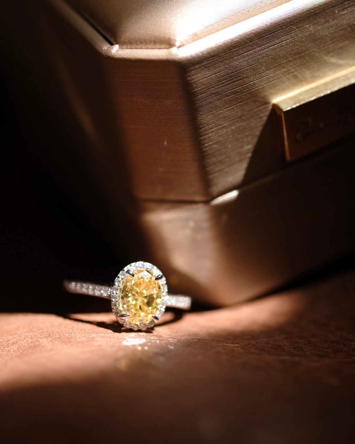 Wildflower Shine Oval Yellow Gemstone Ring | 18K White Gold Handcrafted Unique Design | Symbol of Freedom, Resilience & Natural Beauty