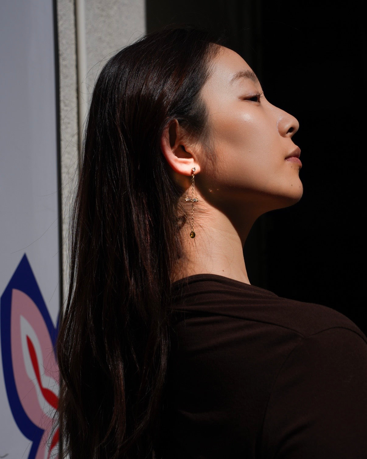 Breeze: Olive green serenity, gold touched elegance earrings