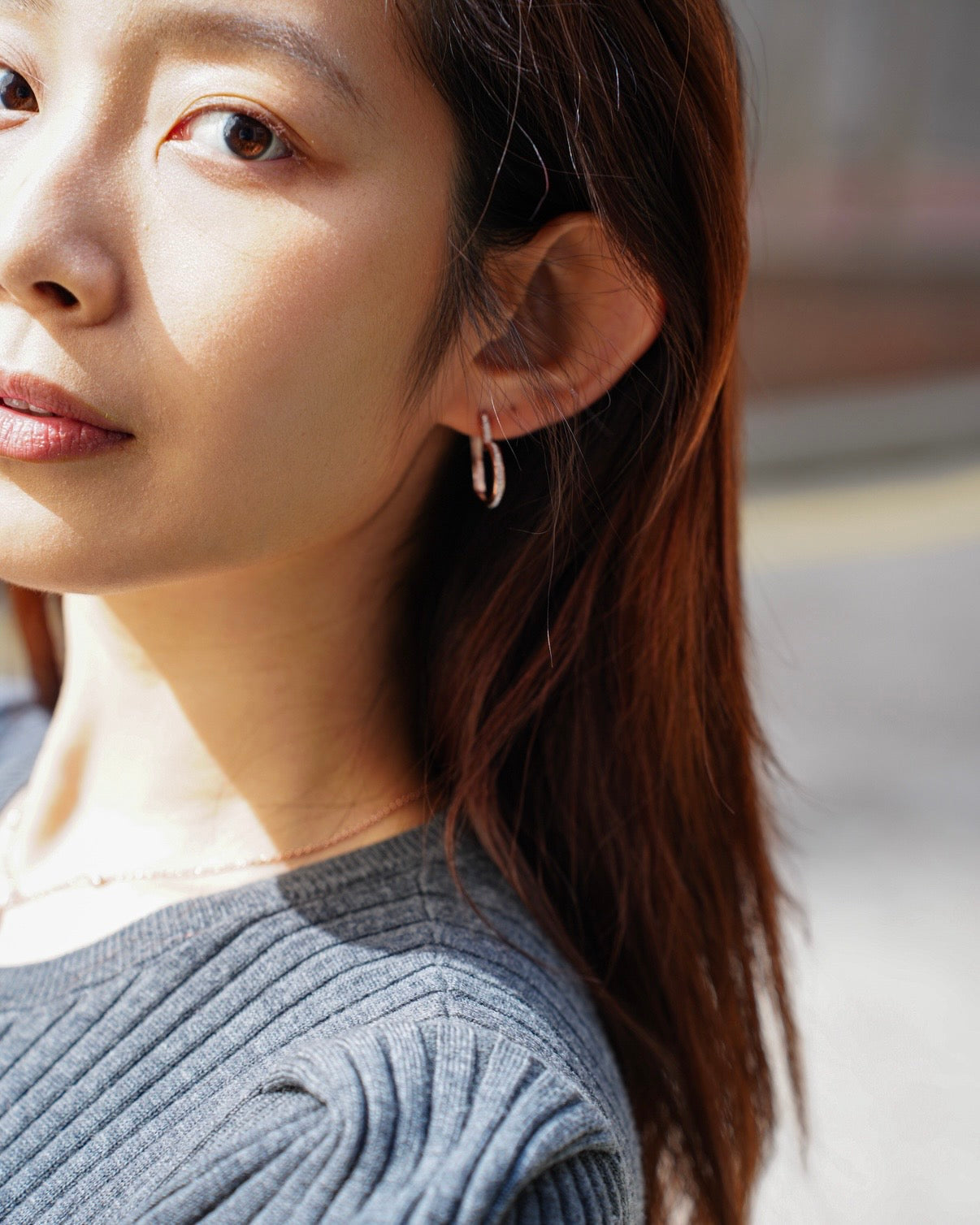 Escape from the world heart shaped earrings 18k Rosegold