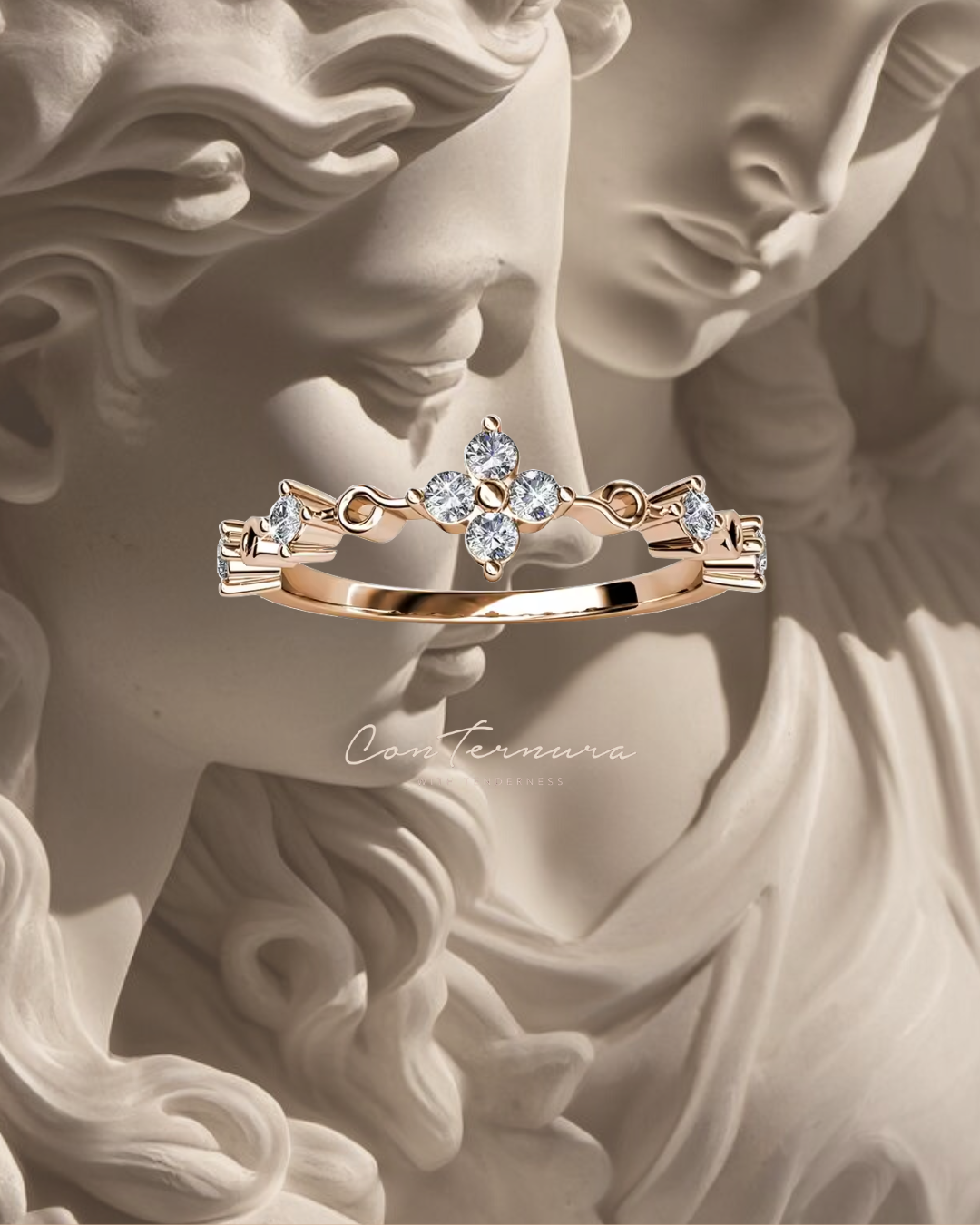Petal Promise Ring | floral ring, four-leaf clover ring, elegance