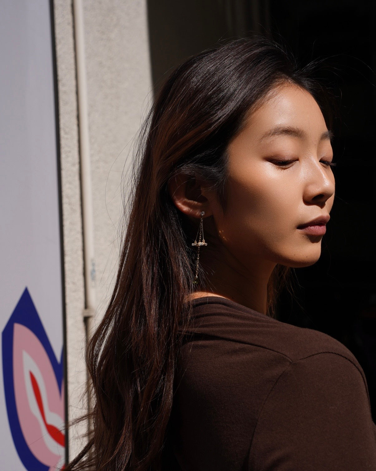 Breeze: Olive green serenity, gold touched elegance earrings