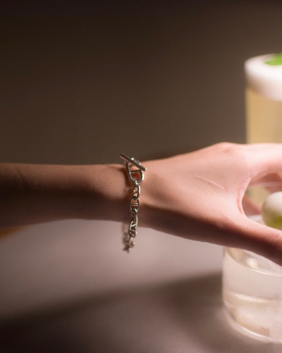 the Parallel Lock | silver classy luxurious bracelet