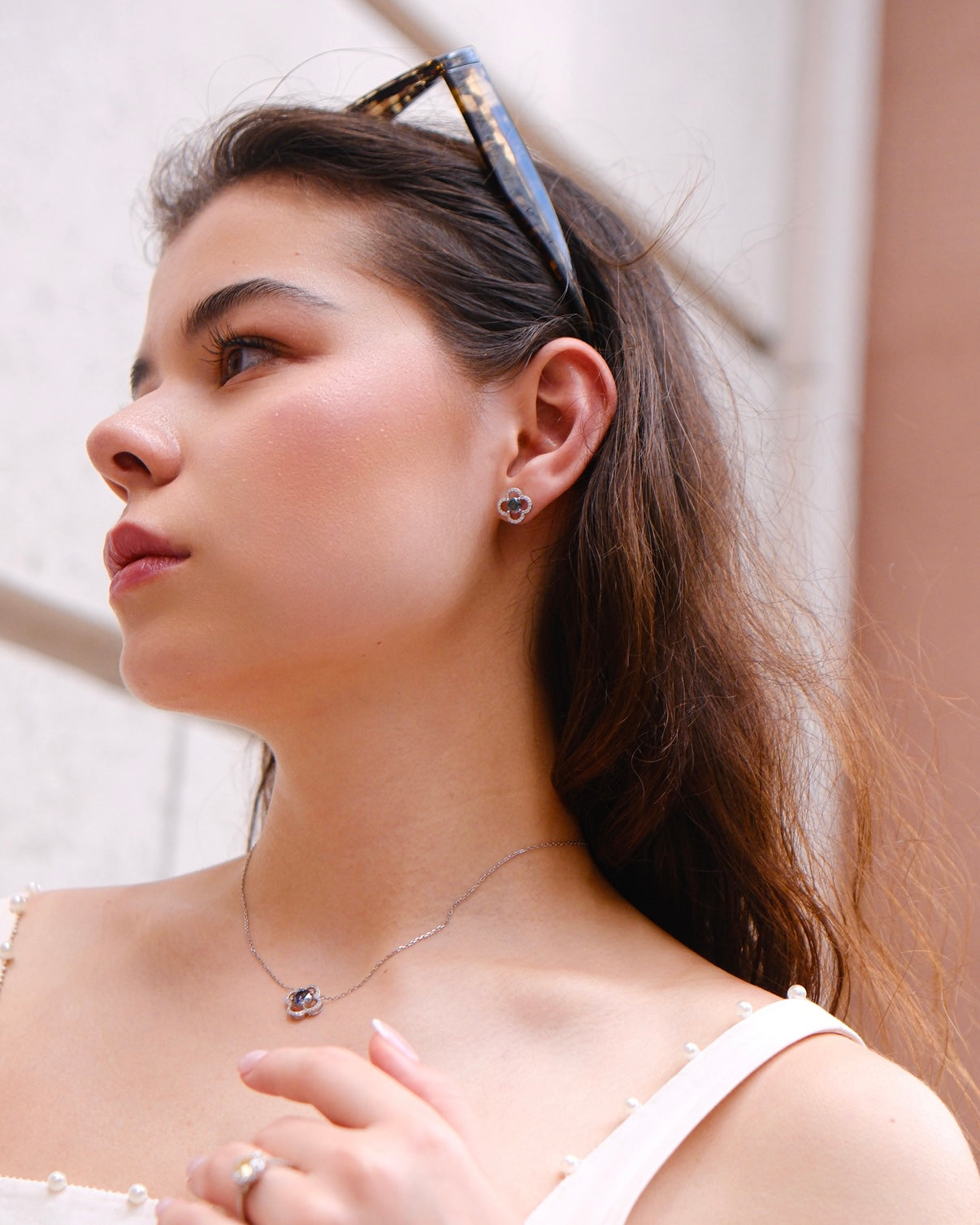 Versailles | Noble Four-Leaf Clover Necklace in Black Diamond – Timeless & elegant French Style