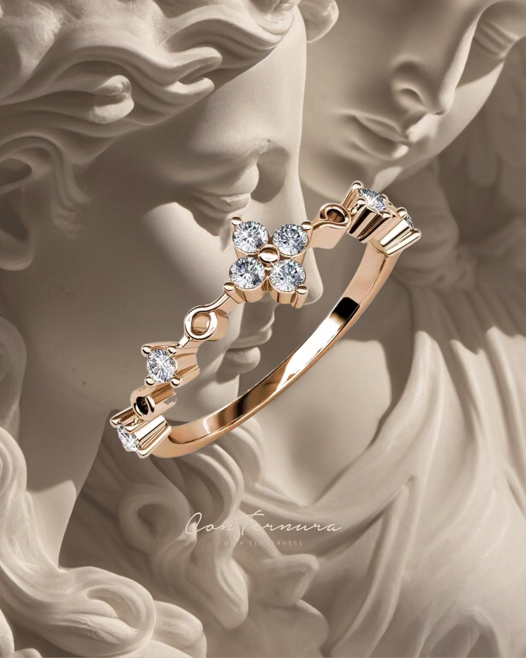 Petal Promise Ring | floral ring, four-leaf clover ring, elegance