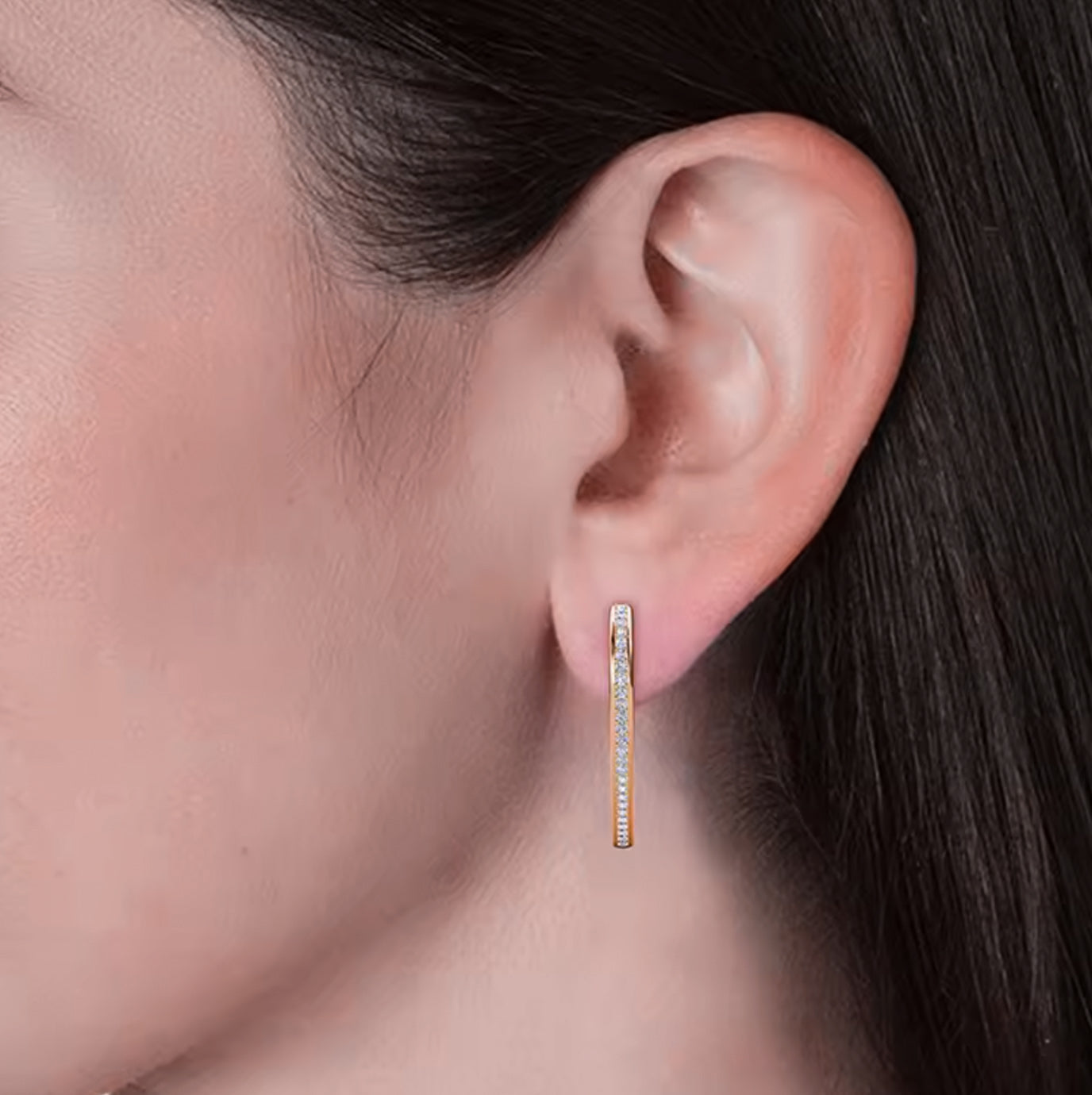 Escape from the world heart shaped earrings 18k Rosegold