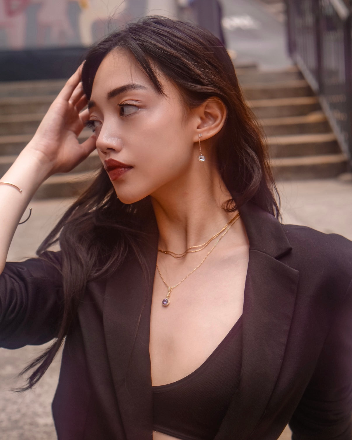 Treasure | 3-Layer Necklace, Alexandrite necklace, vintage elegant design