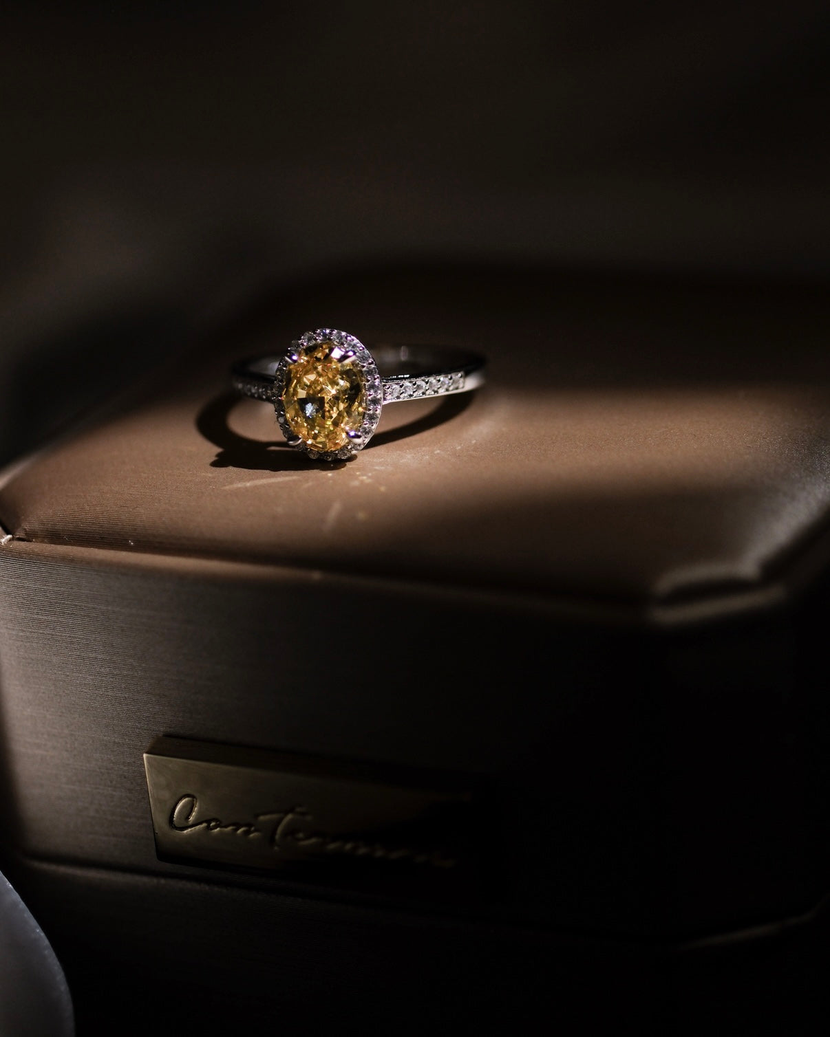 Wildflower Shine Oval Yellow Gemstone Ring | 18K White Gold Handcrafted Unique Design | Symbol of Freedom, Resilience & Natural Beauty