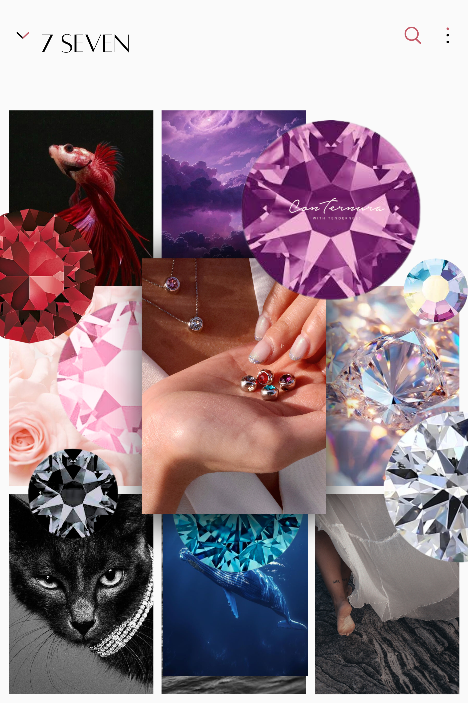 Seven 7 - necklace with 6stones with 1Hidden Gem | daily necklace