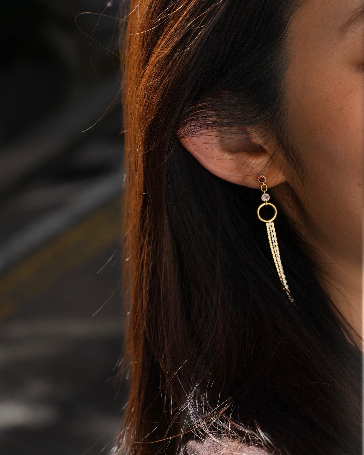 Golden New Wave - unique Dangling earrings
