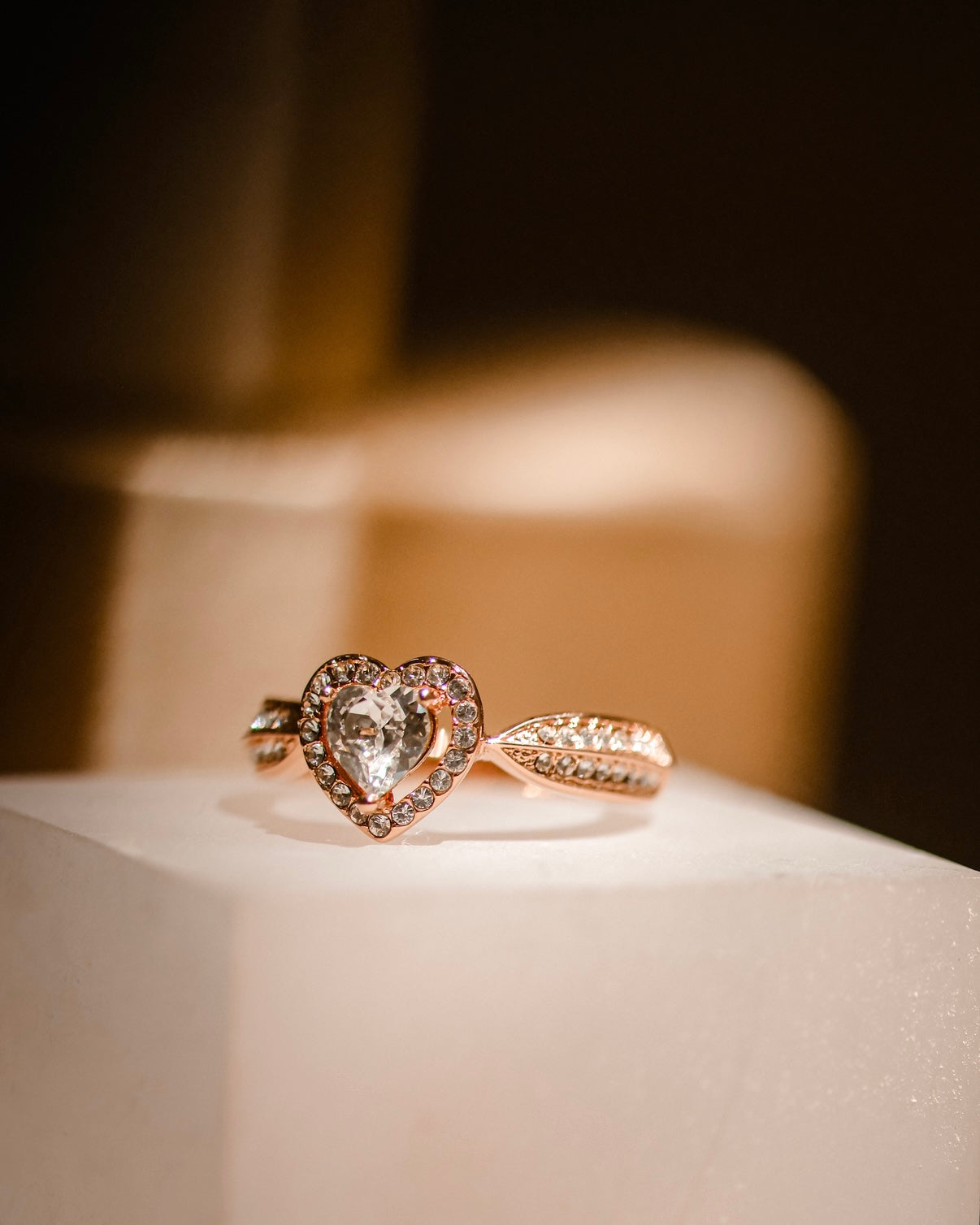 Krishna Heart Crown ring : 18k Rosegold/ silver