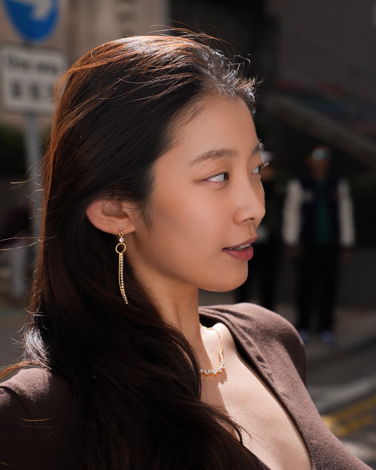 Golden New Wave - unique Dangling earrings