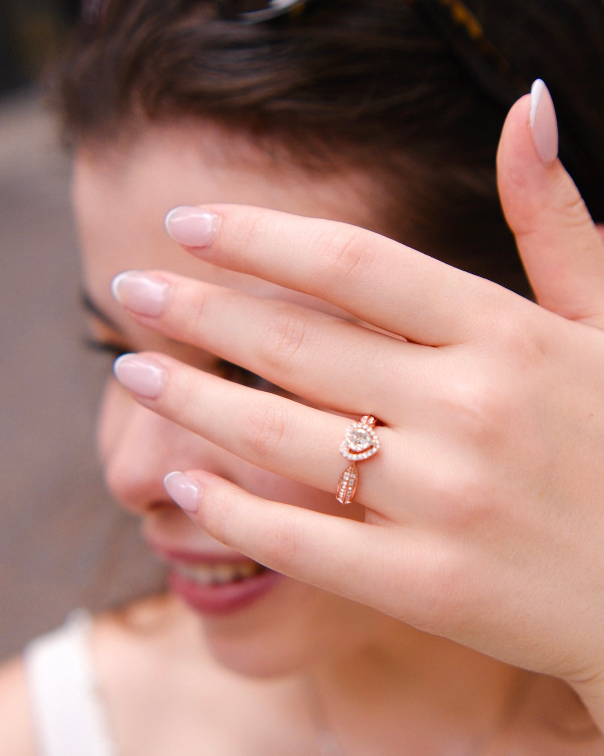 Krishna Heart Crown ring : 18k Rosegold/ silver