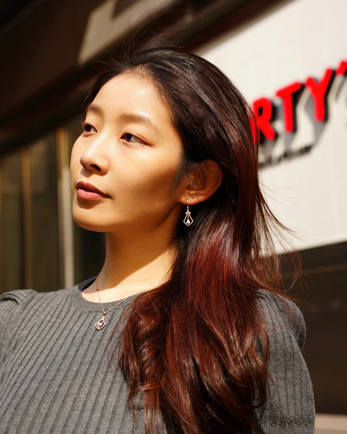 Ginkgo’s Bless| Rosegold earrings & necklace set  - hollow and elegance