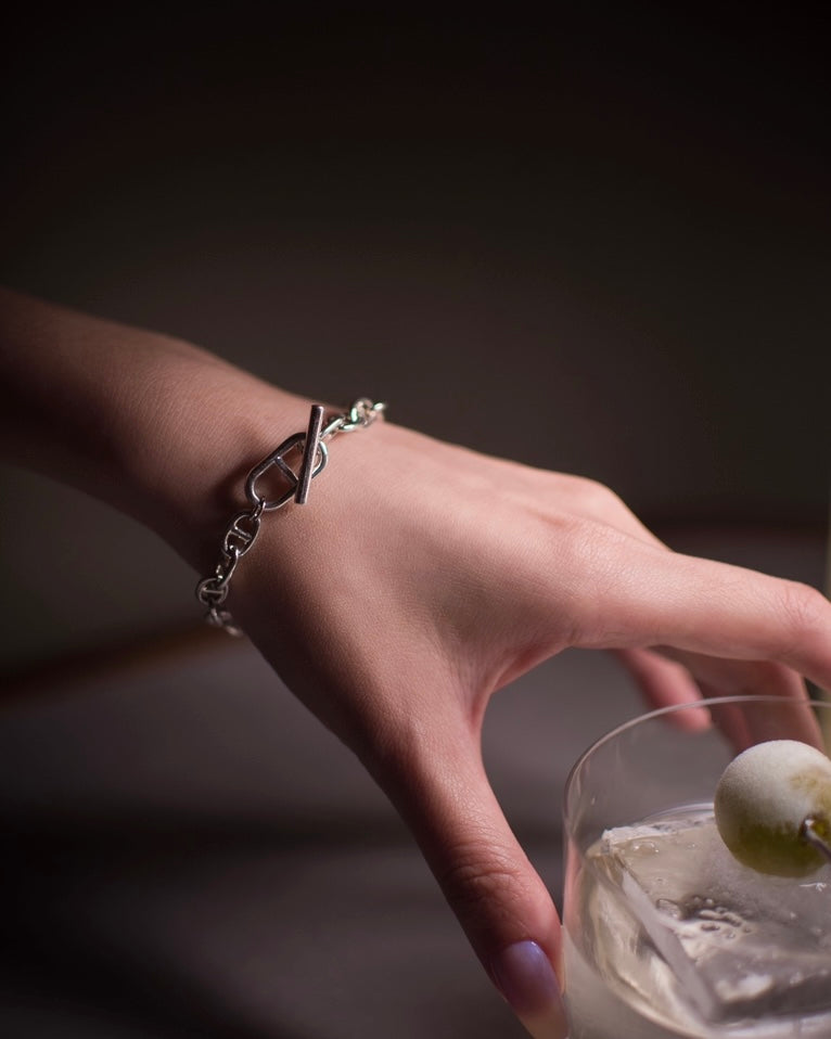the Parallel Lock | silver classy luxurious bracelet