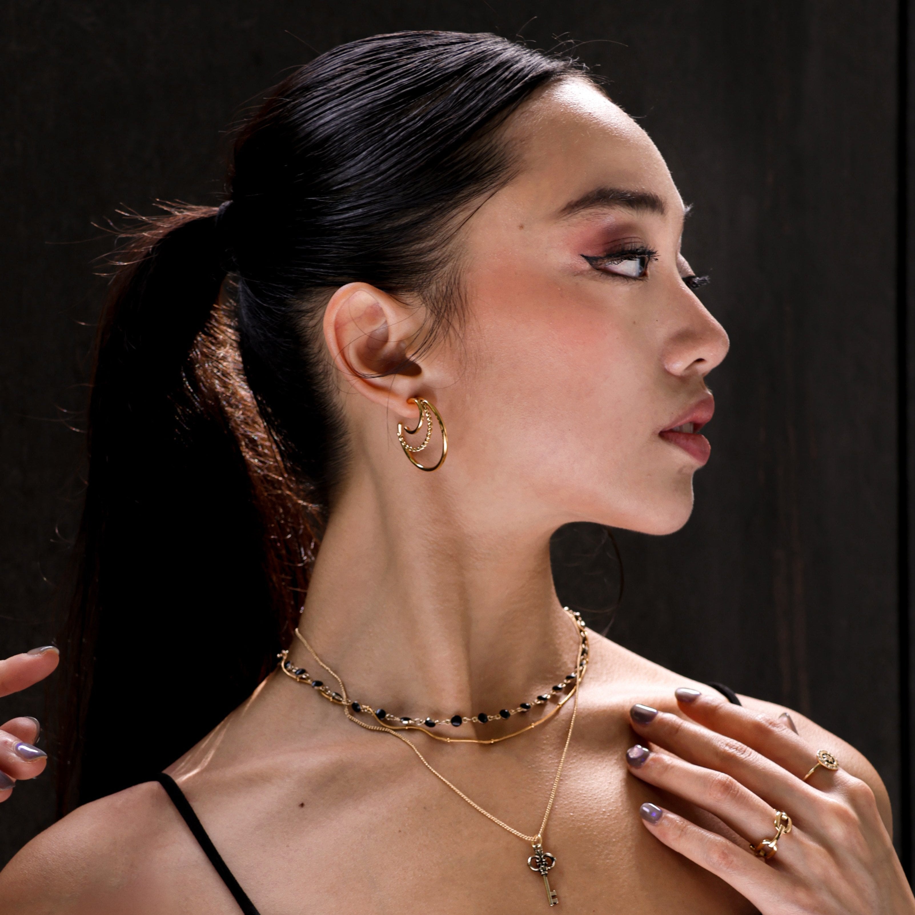 Trinity Hoops | Golden Hoops Modern earrings