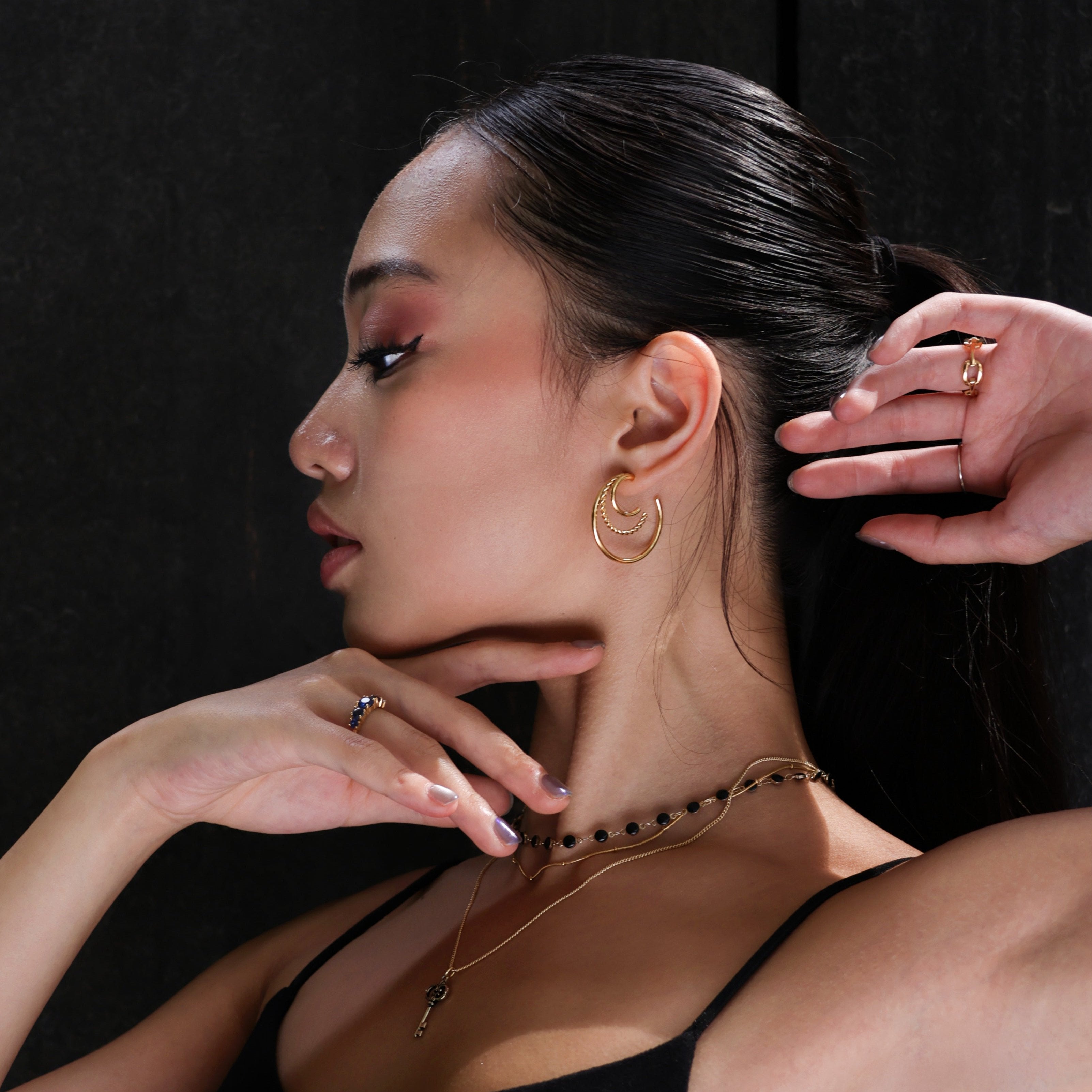 Trinity Hoops | Golden Hoops Modern earrings