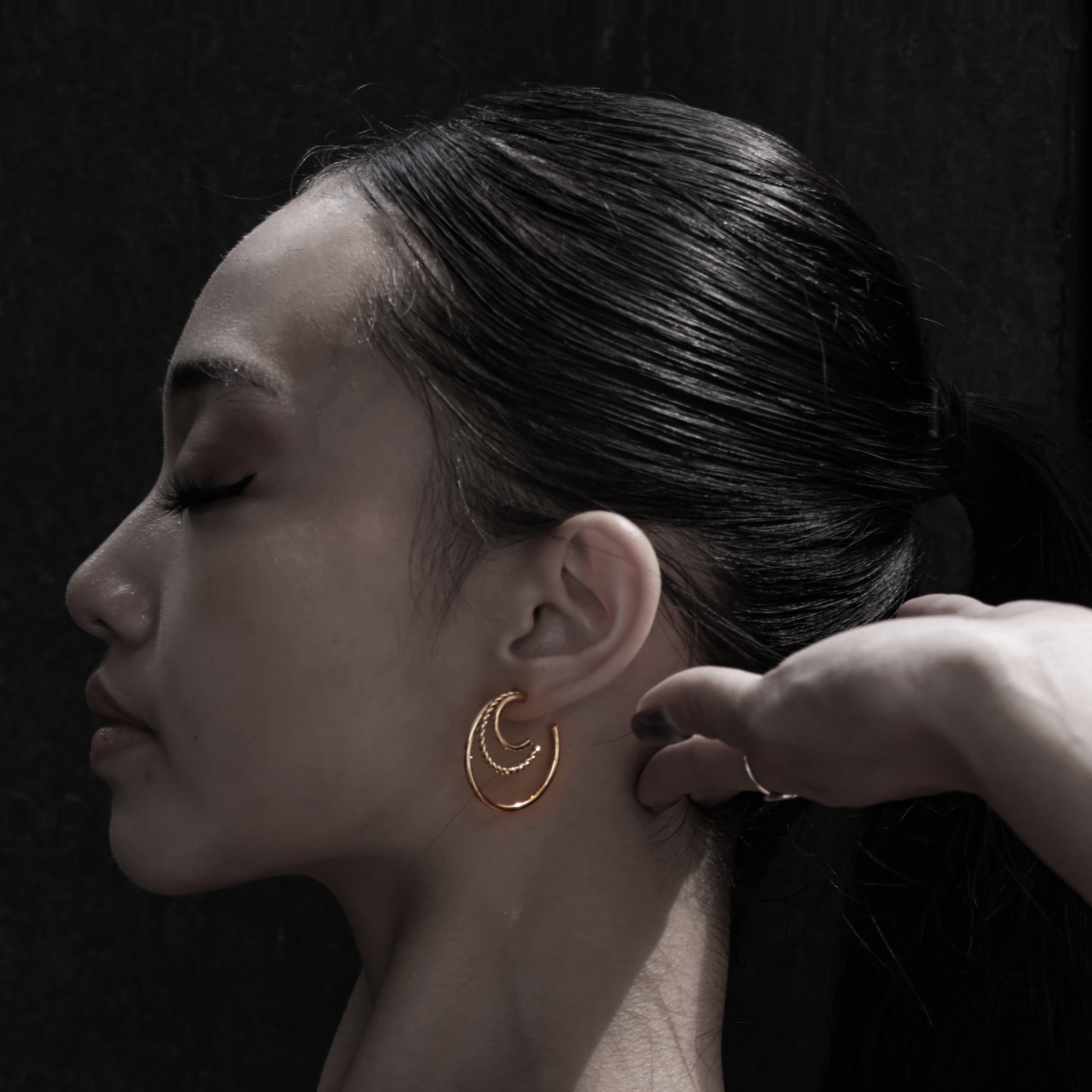 Trinity Hoops | Golden Hoops Modern earrings