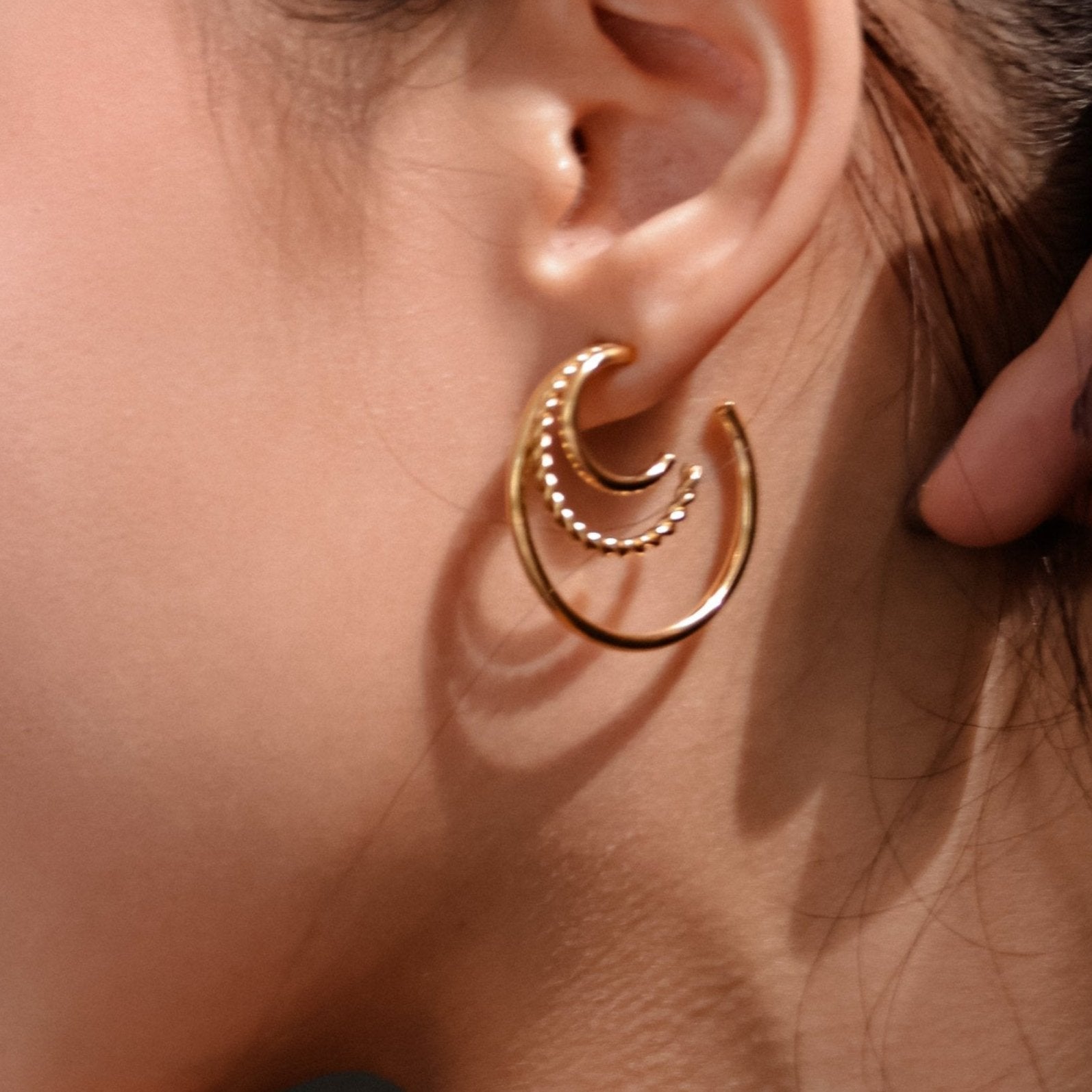 Trinity Hoops | Golden Hoops Modern earrings