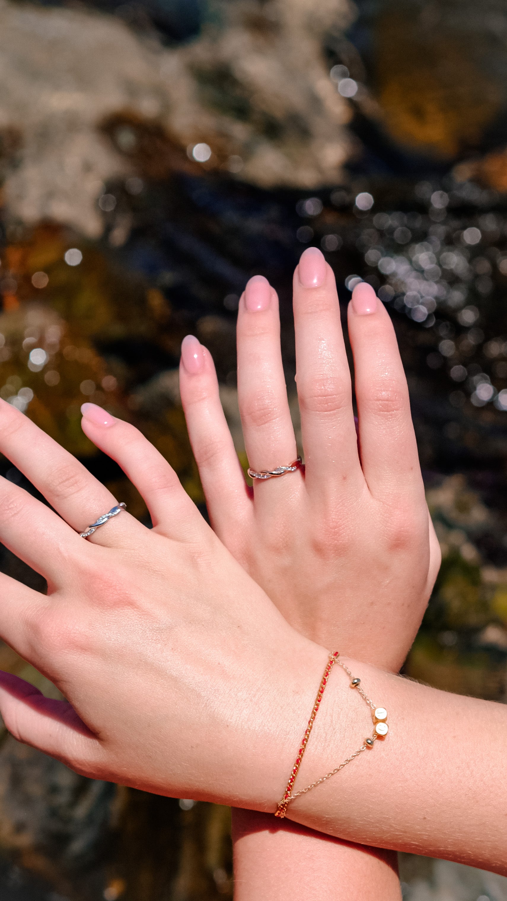 Wave - classic ring design | Everyday wear - Rosegold/ Platinum