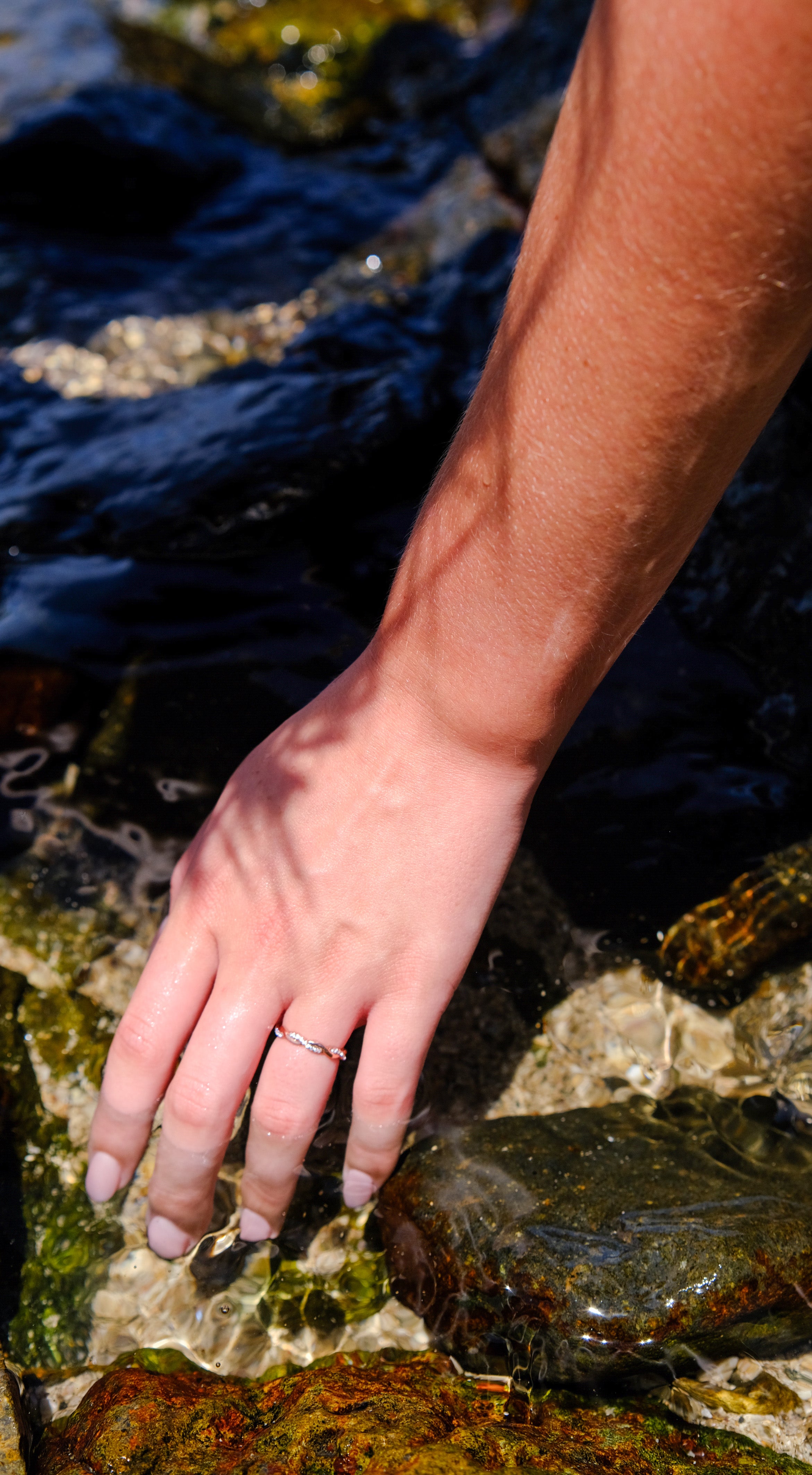 Wave - classic ring design | Everyday wear - Rosegold/ Platinum