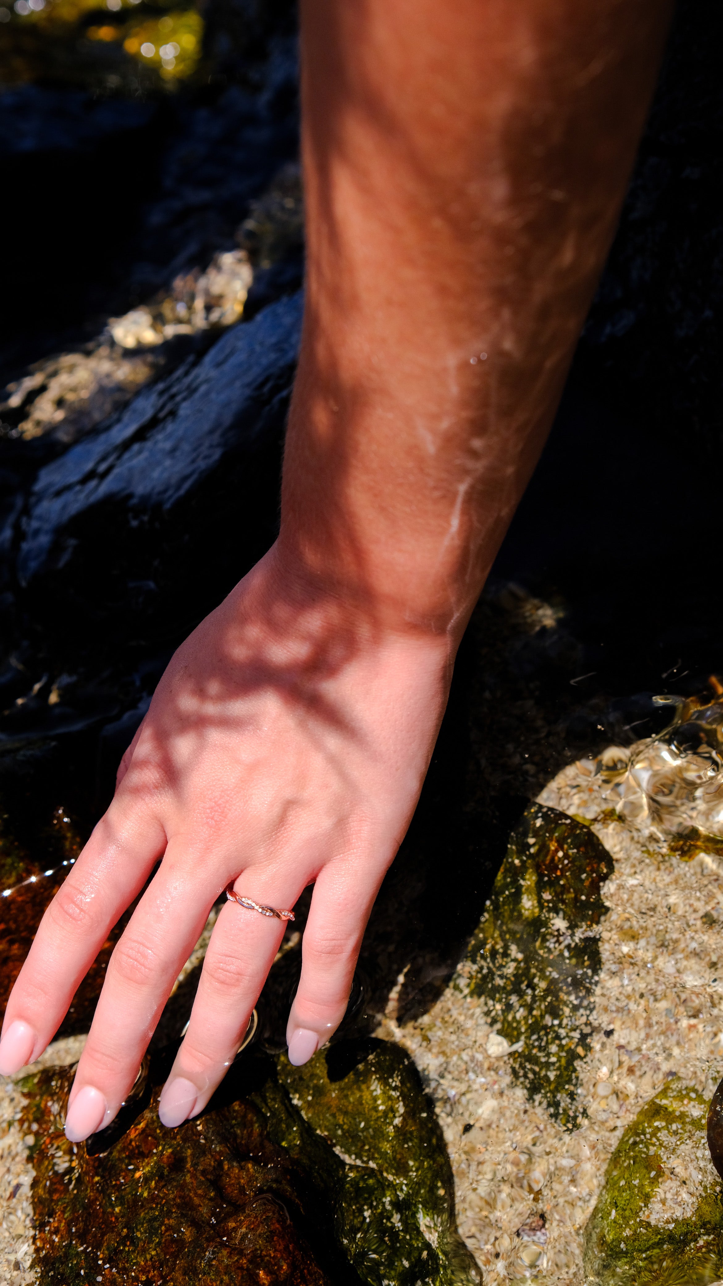 Wave - classic ring design | Everyday wear - Rosegold/ Platinum