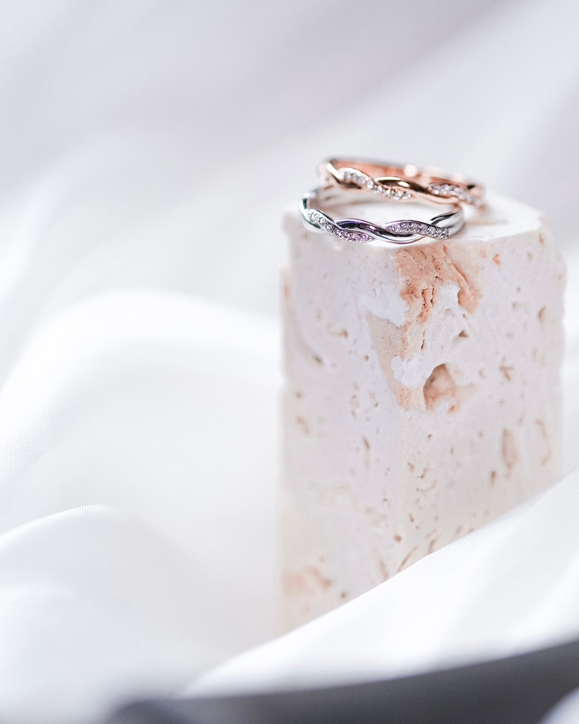 Wave - classic ring design | Everyday wear - Rosegold/ Platinum