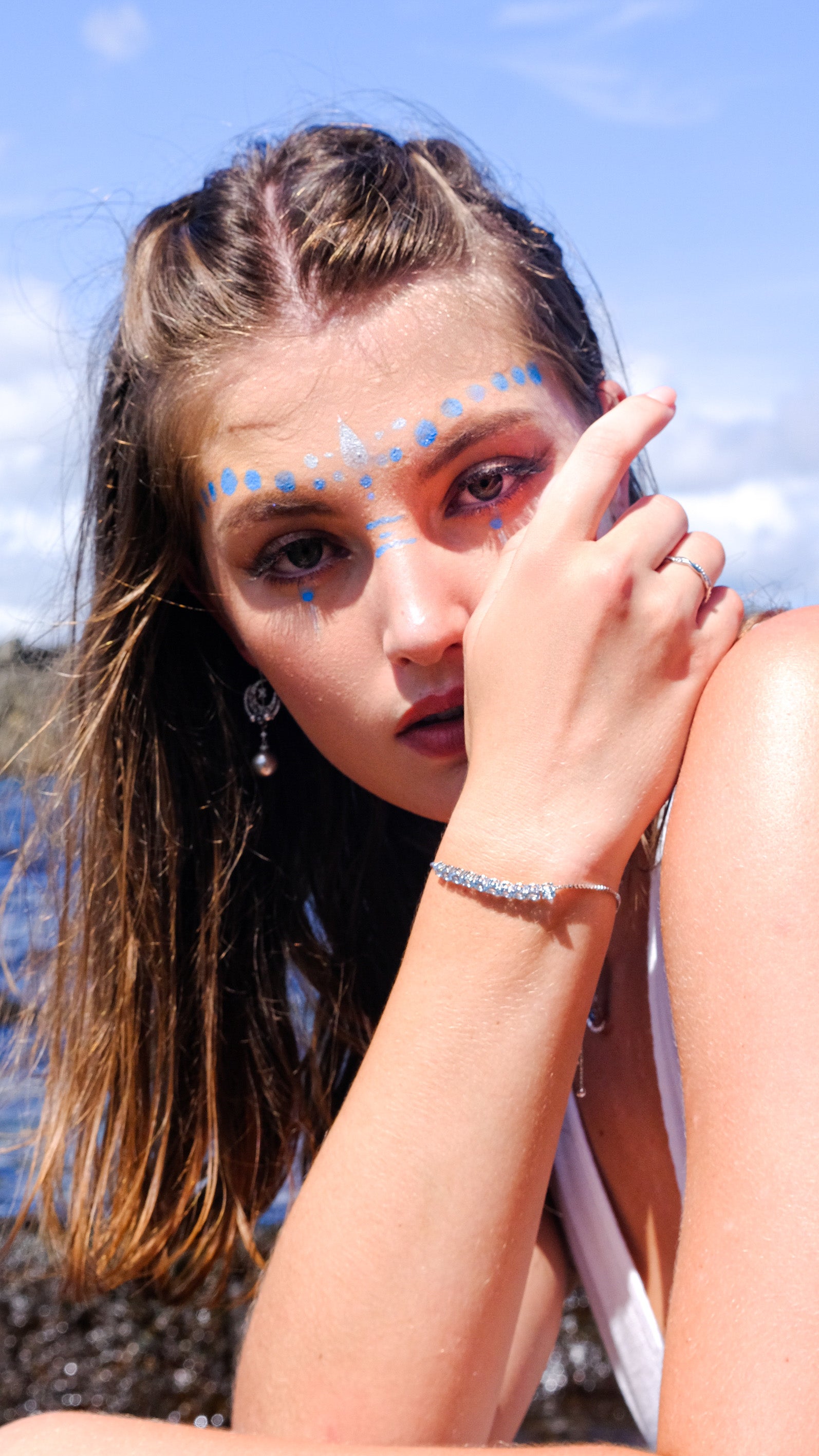 Sky Blue | Natural Blue Topaz - Classic bracelet - Freesize - 10 pc premium blue topaz