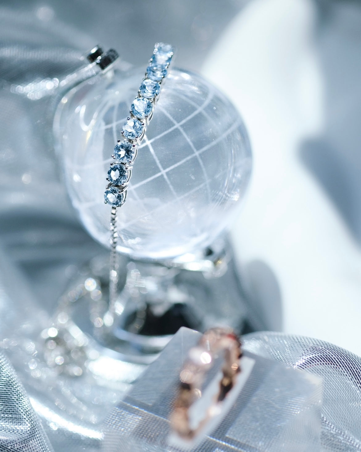 Sky Blue | Natural Blue Topaz - Classic bracelet - Freesize - 10 pc premium blue topaz