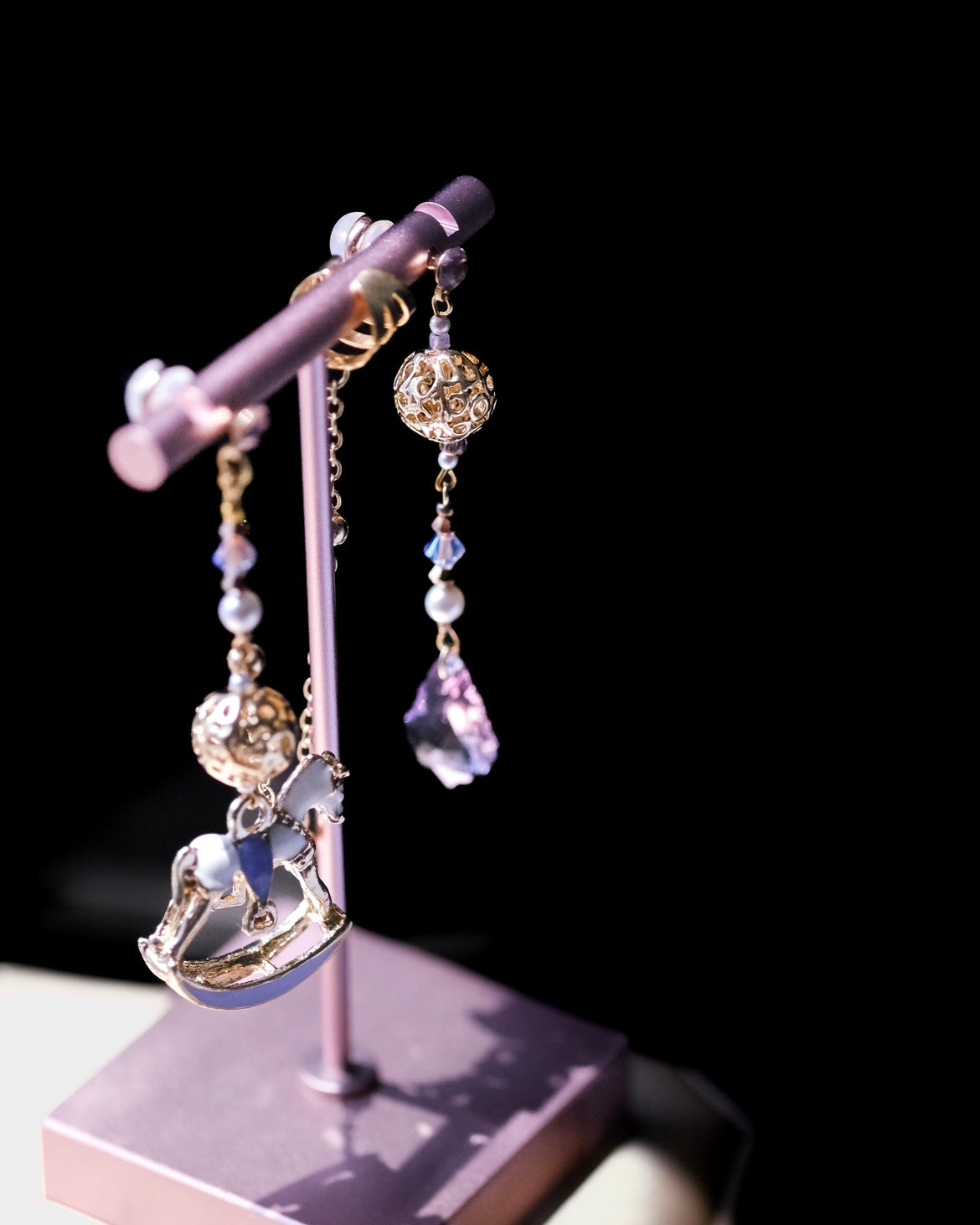 MERRY-GO-ROUND木馬 - 隱形遊樂園 Collection Peterpan| Original Design, Designer earrings, ear cuff with dangling earrings, Swarovski Crystal