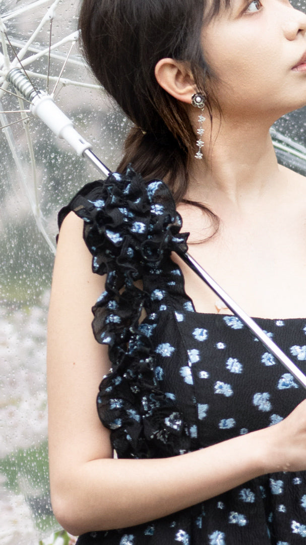 the White Plum - Silver Pearl earrings