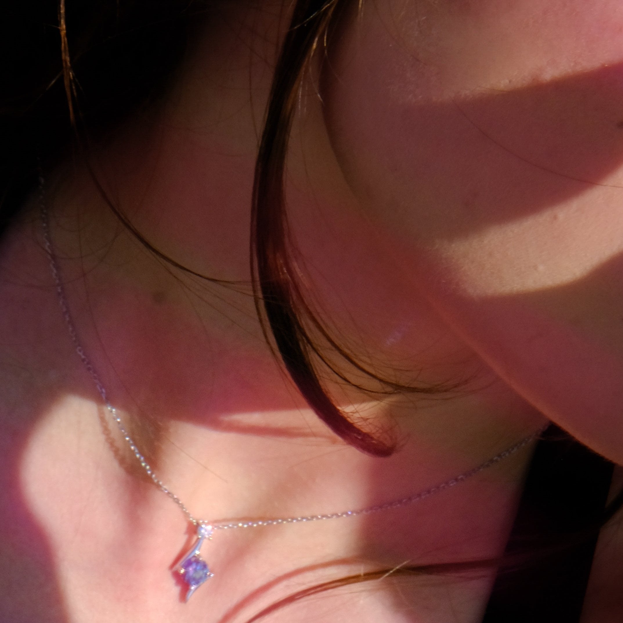 Nebula in the Dark | (with certificate) Black diamond silver necklace - Unique & Vibrant |