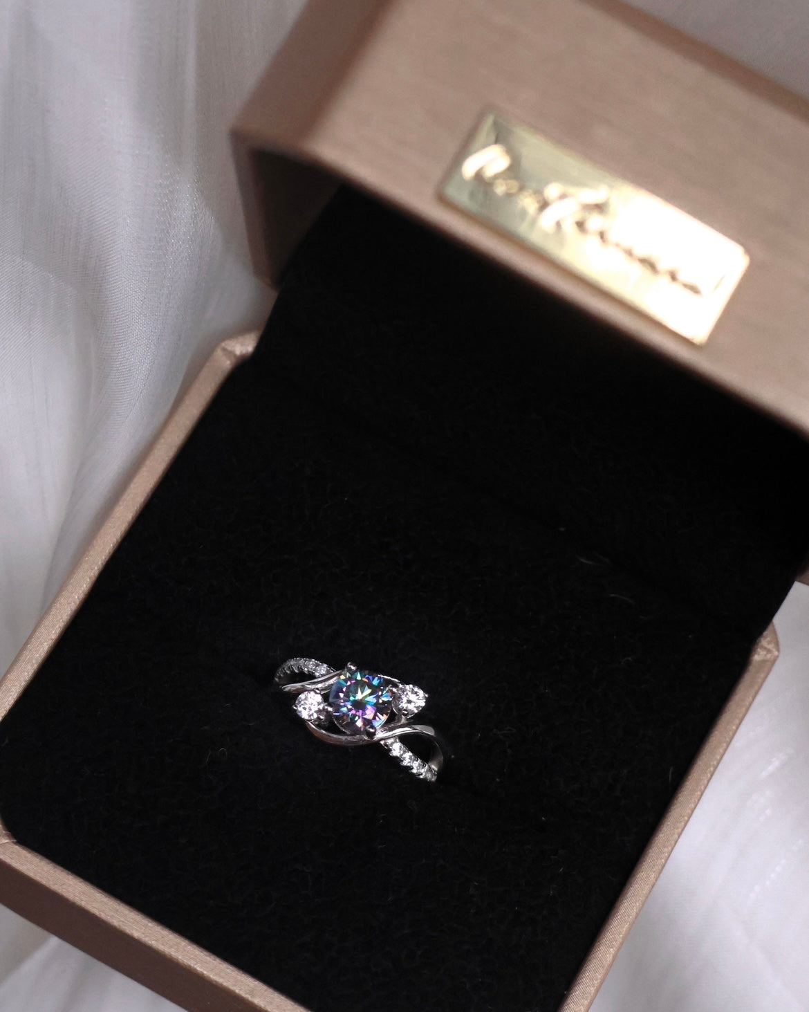 Nebula | Black Dazzling Moissanite Diamond Ring [Freesize|Adjustable]