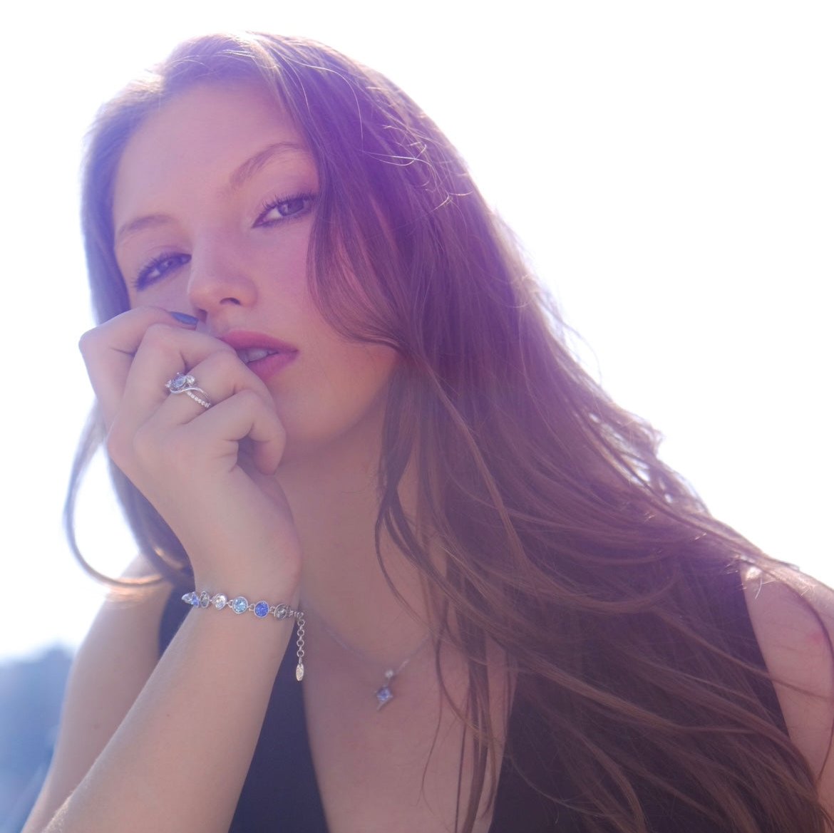 Galactic Dreams | blue tone Aus. Diamonds bracelet (14.3- 17 cm)