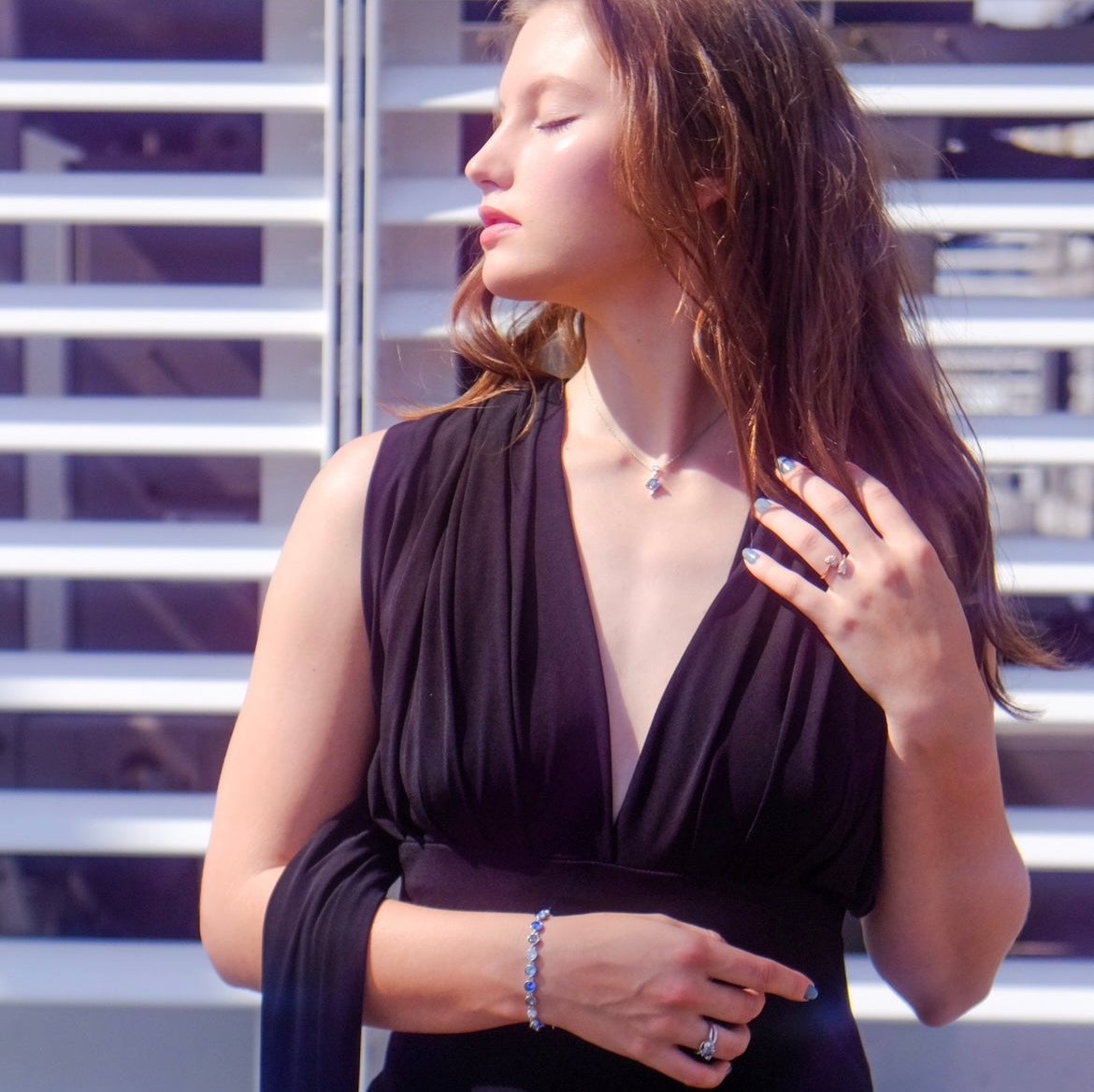 Galactic Dreams | blue tone Aus. Diamonds bracelet (14.3- 17 cm)