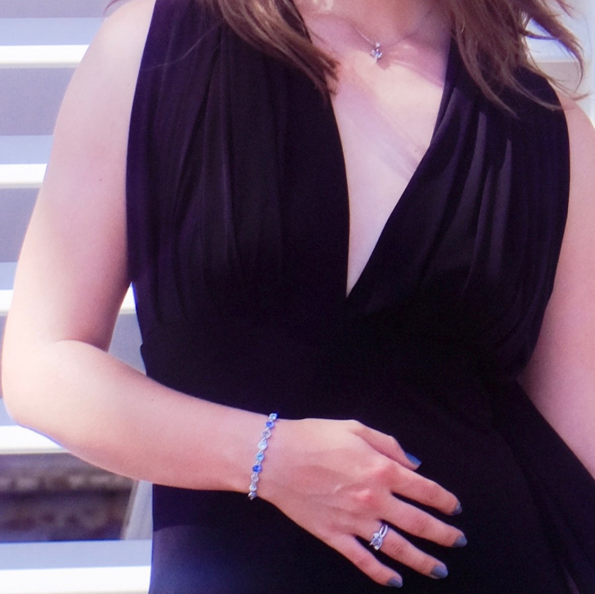 Galactic Dreams | blue tone Aus. Diamonds bracelet (14.3- 17 cm)