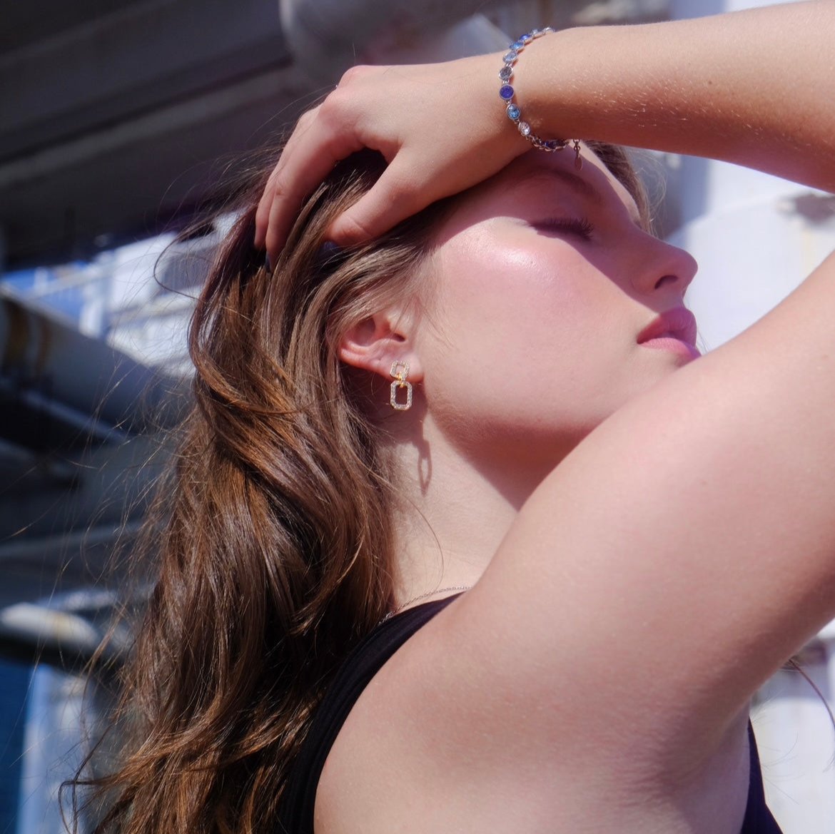 Galactic Dreams | blue tone Aus. Diamonds bracelet (14.3- 17 cm)