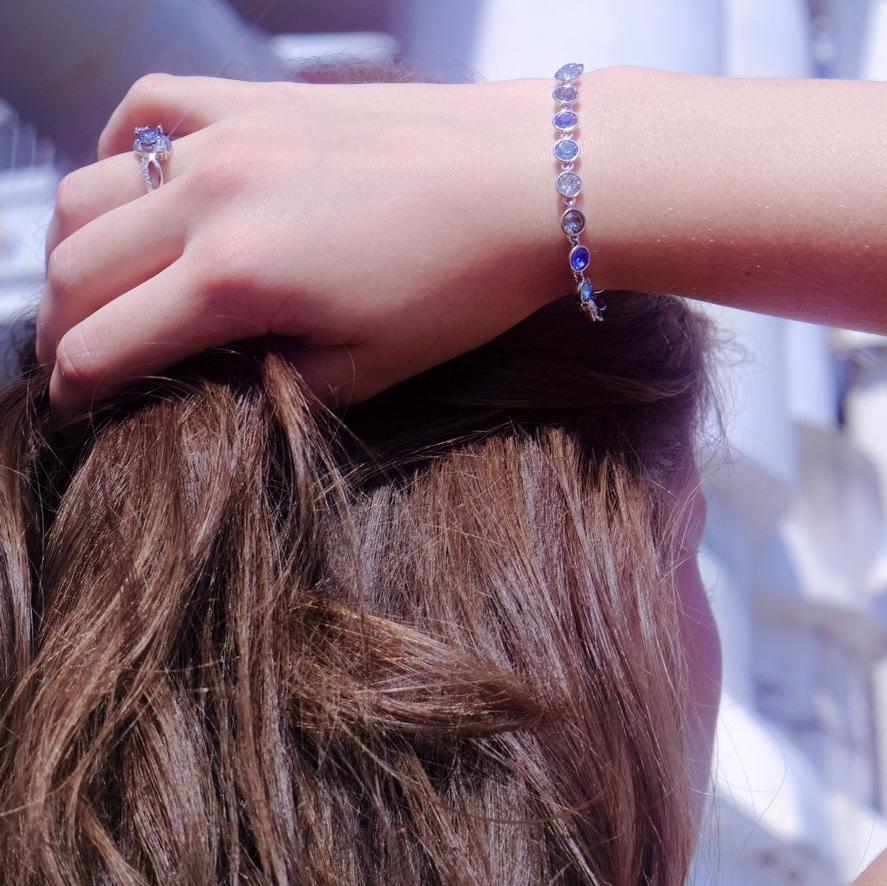 Galactic Dreams | blue tone Aus. Diamonds bracelet (14.3- 17 cm)