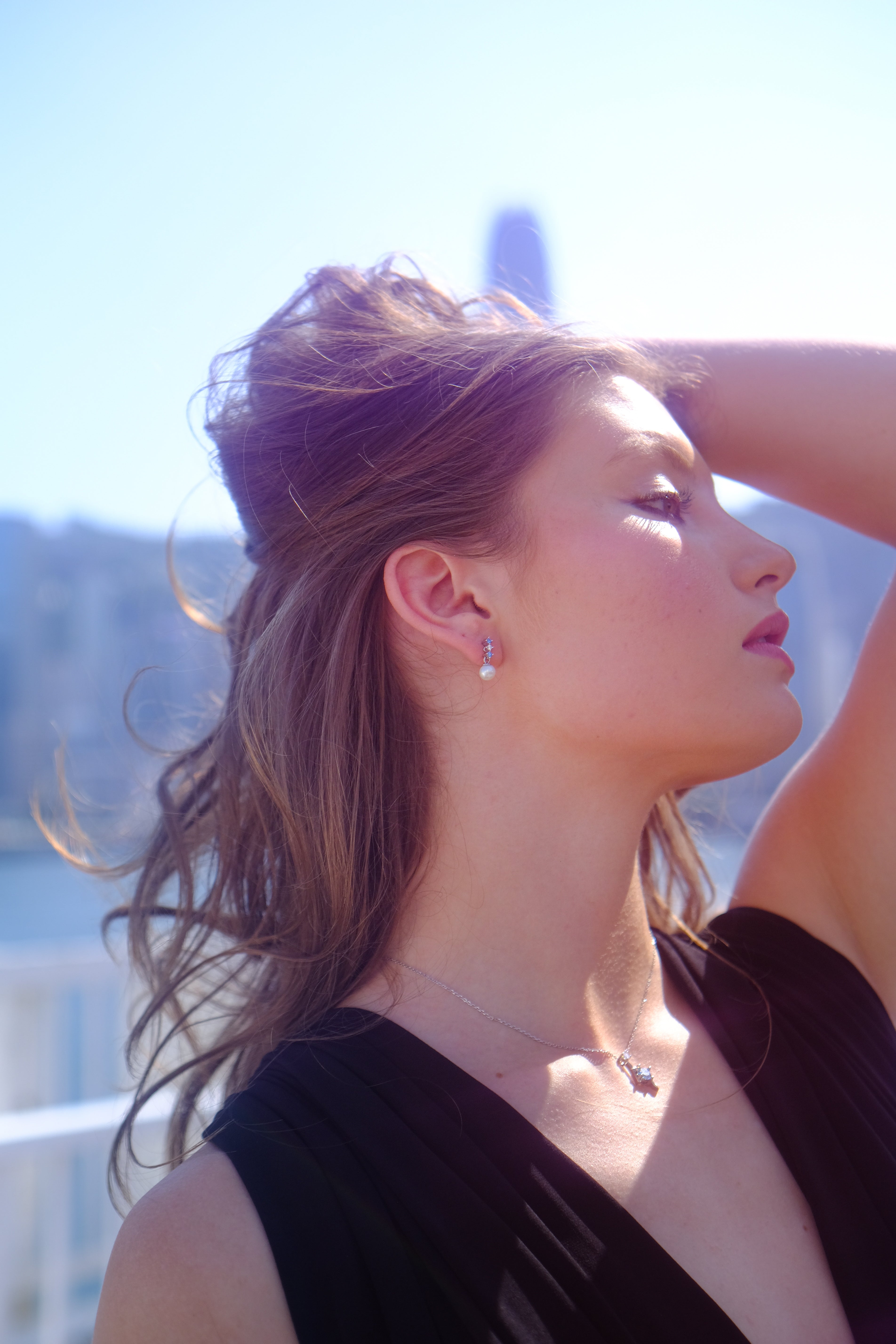 Stella Ocean Dream | Blue white Pearly earrings